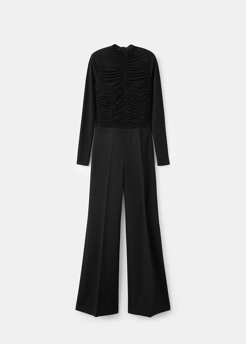 Combined ruched jumpsuit