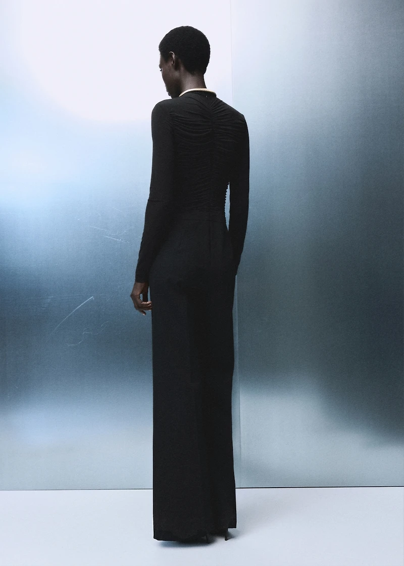 Combined ruched jumpsuit