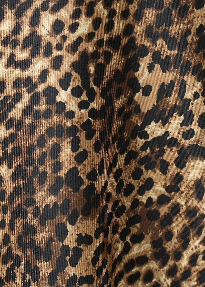 Leopard-print satin blouse