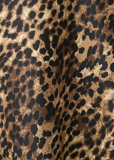 Leopard-print satin blouse