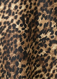 Leopard-print satin blouse