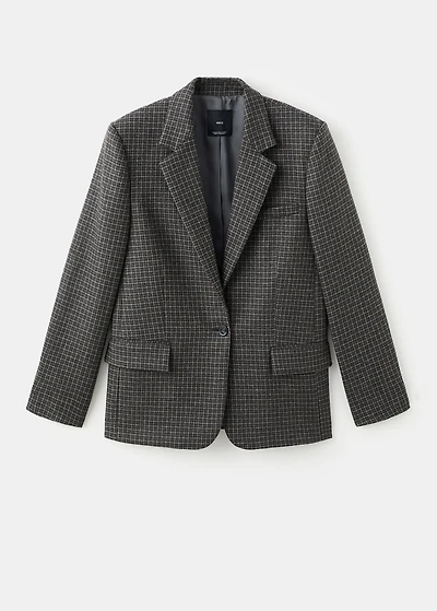 Wool check blazer