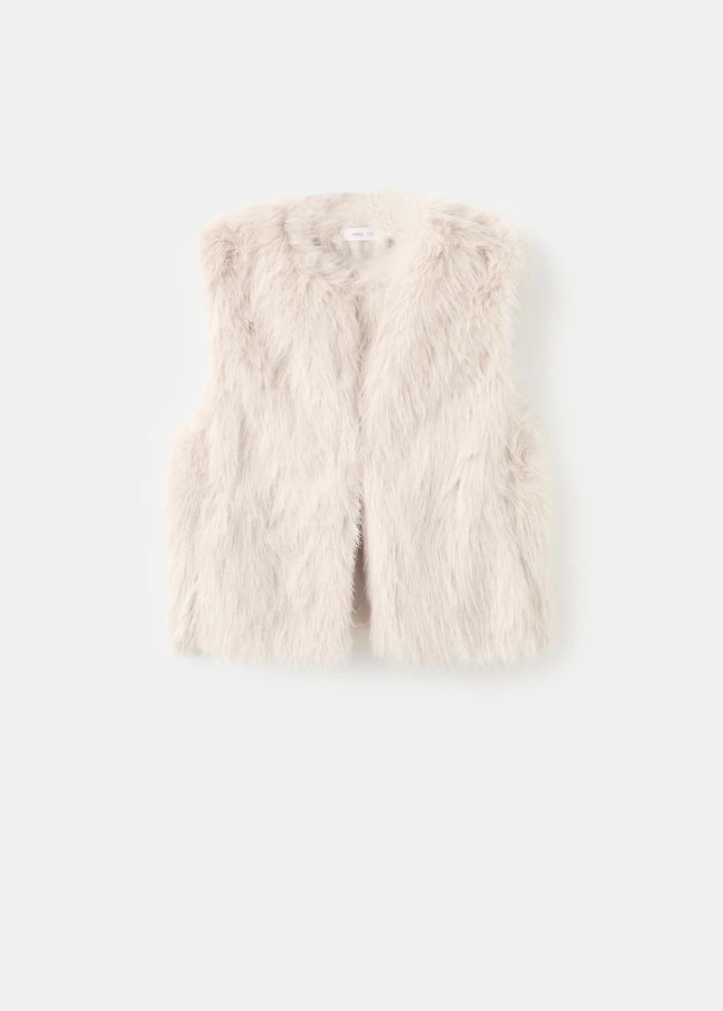 Fur-effect cape vest