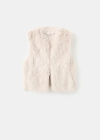 Fur-effect cape vest