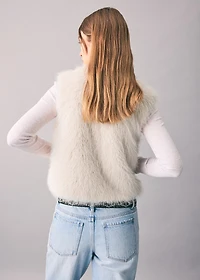 Fur-effect cape vest