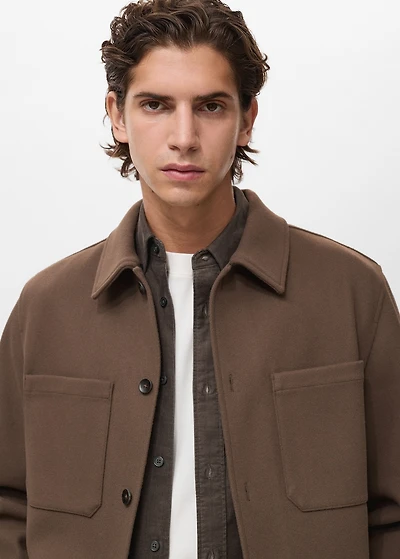 Wool overshirt with pockets