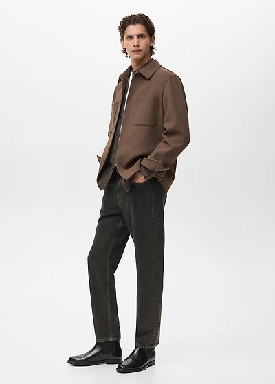 Wool overshirt with pockets