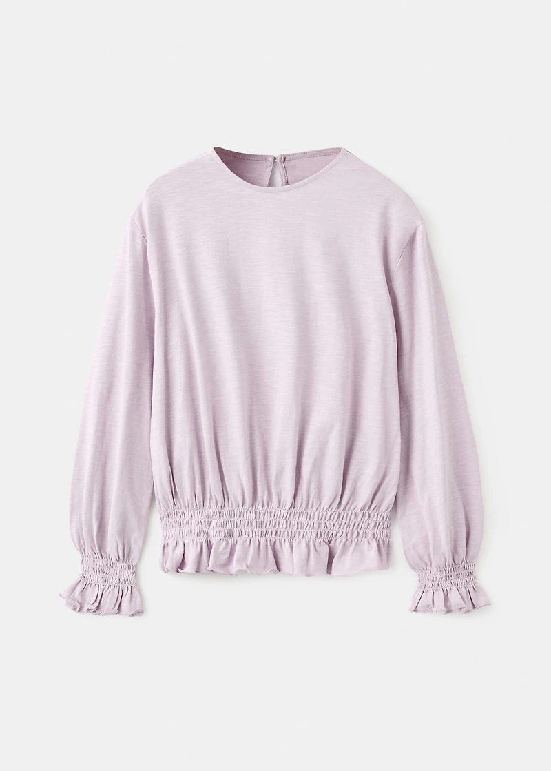 T-shirt with gathered details