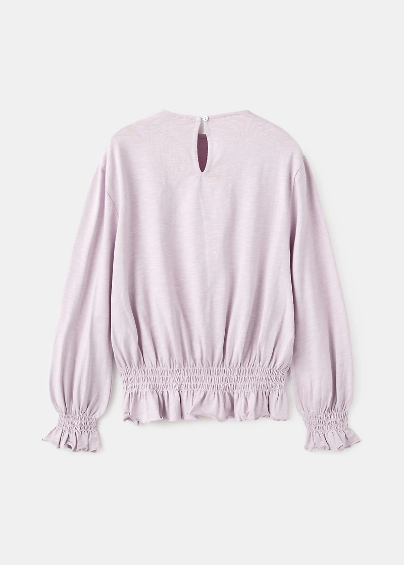 T-shirt with gathered details