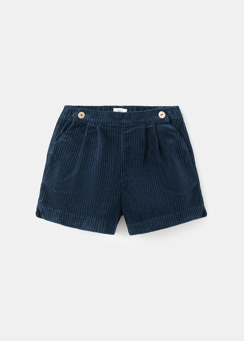Corduroy shorts with buttons
