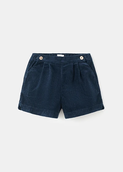 Corduroy shorts with buttons