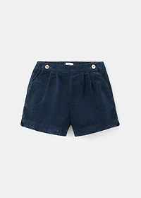 Corduroy shorts with buttons