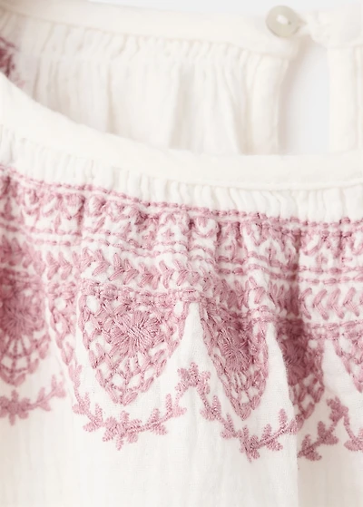 Embroidered cotton blouse