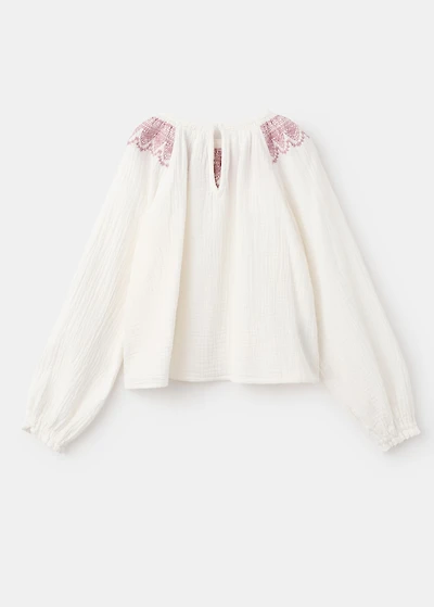 Embroidered cotton blouse