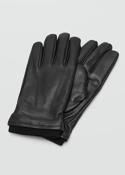 100% leather gloves with ruffled detail