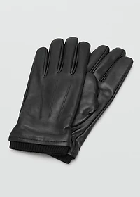 100% leather gloves with ruffled detail