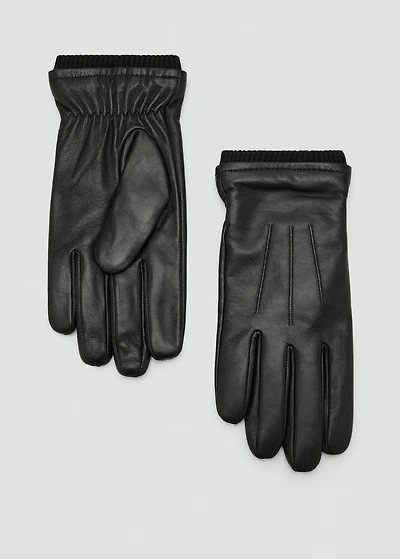 100% leather gloves with ruffled detail