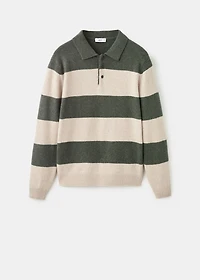 Knitted wool blend polo sweater