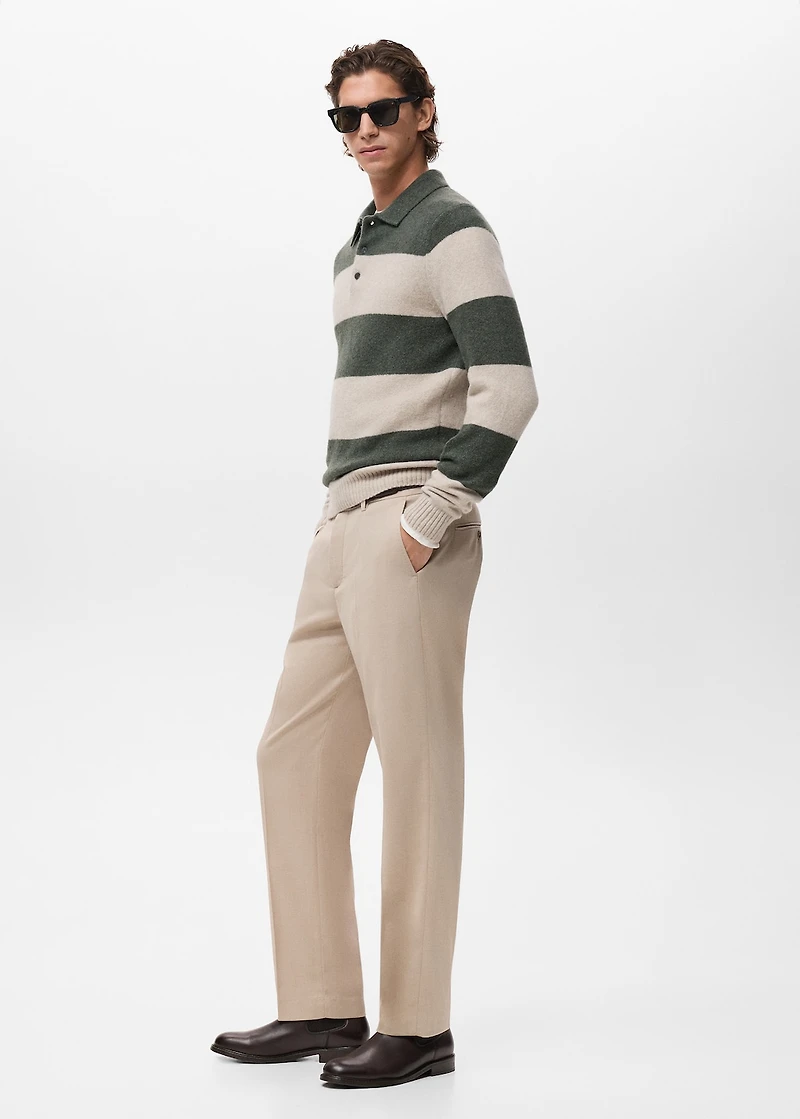 Knitted wool blend polo sweater