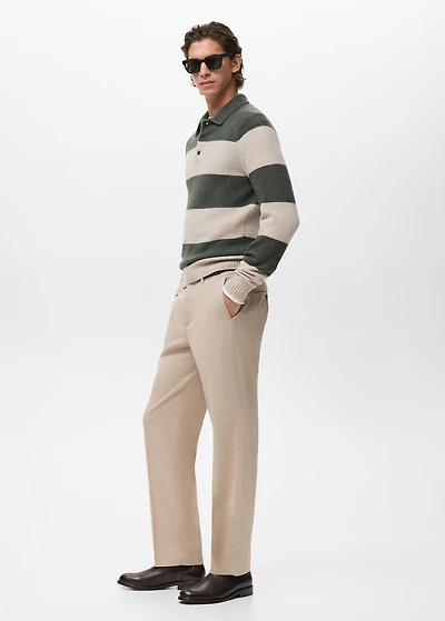 Knitted wool blend polo sweater