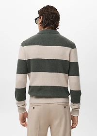 Knitted wool blend polo sweater