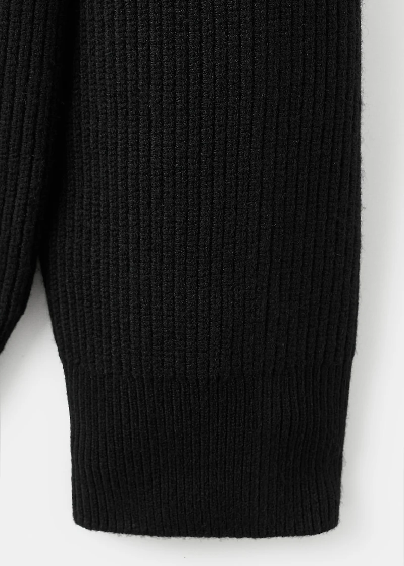 Ribbed-knit cardigan with zipper