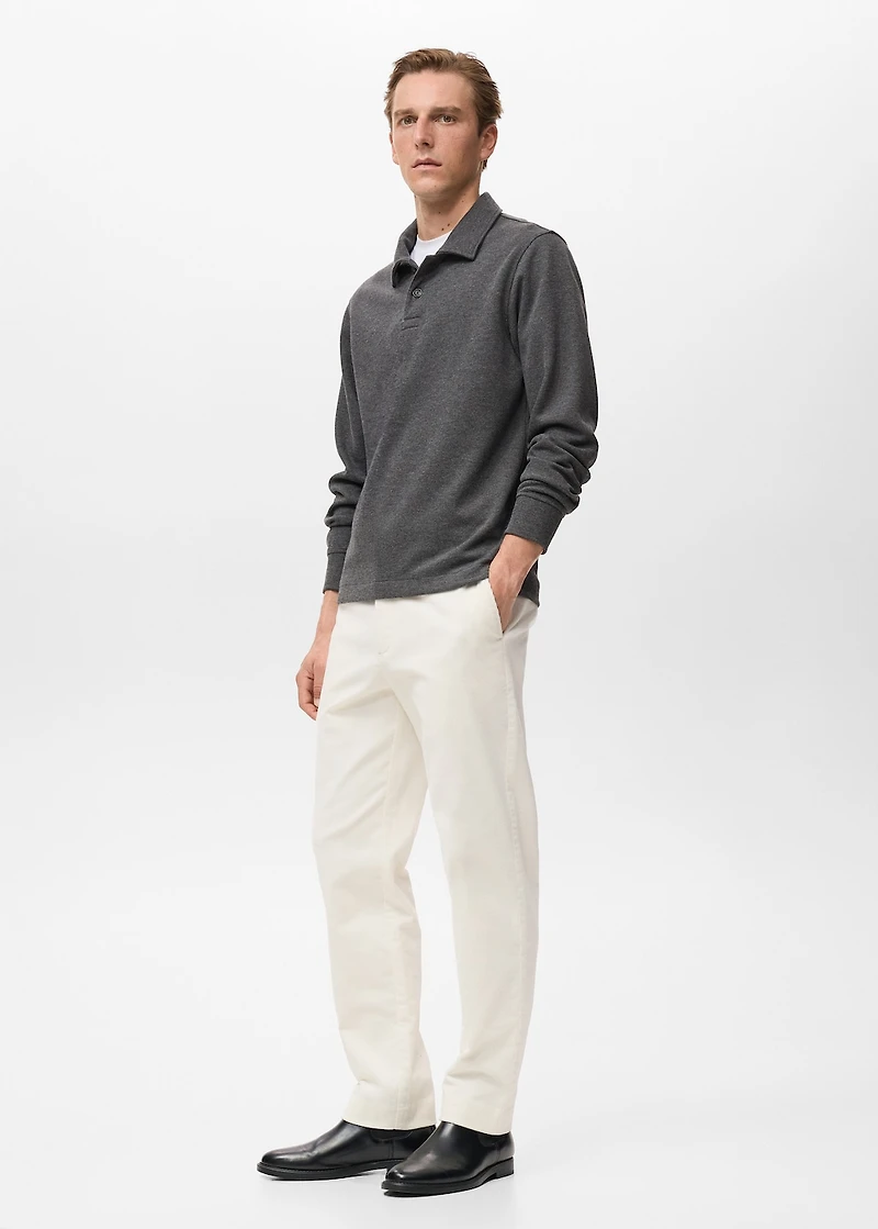 Regular-fit polo sweatshirt