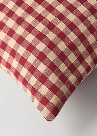Children's cotton gingham check cushion cover with embroidery 30x40cm