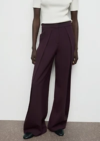 Pleated wide leg trousers