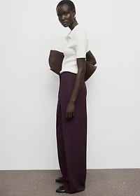 Pleated wide leg trousers