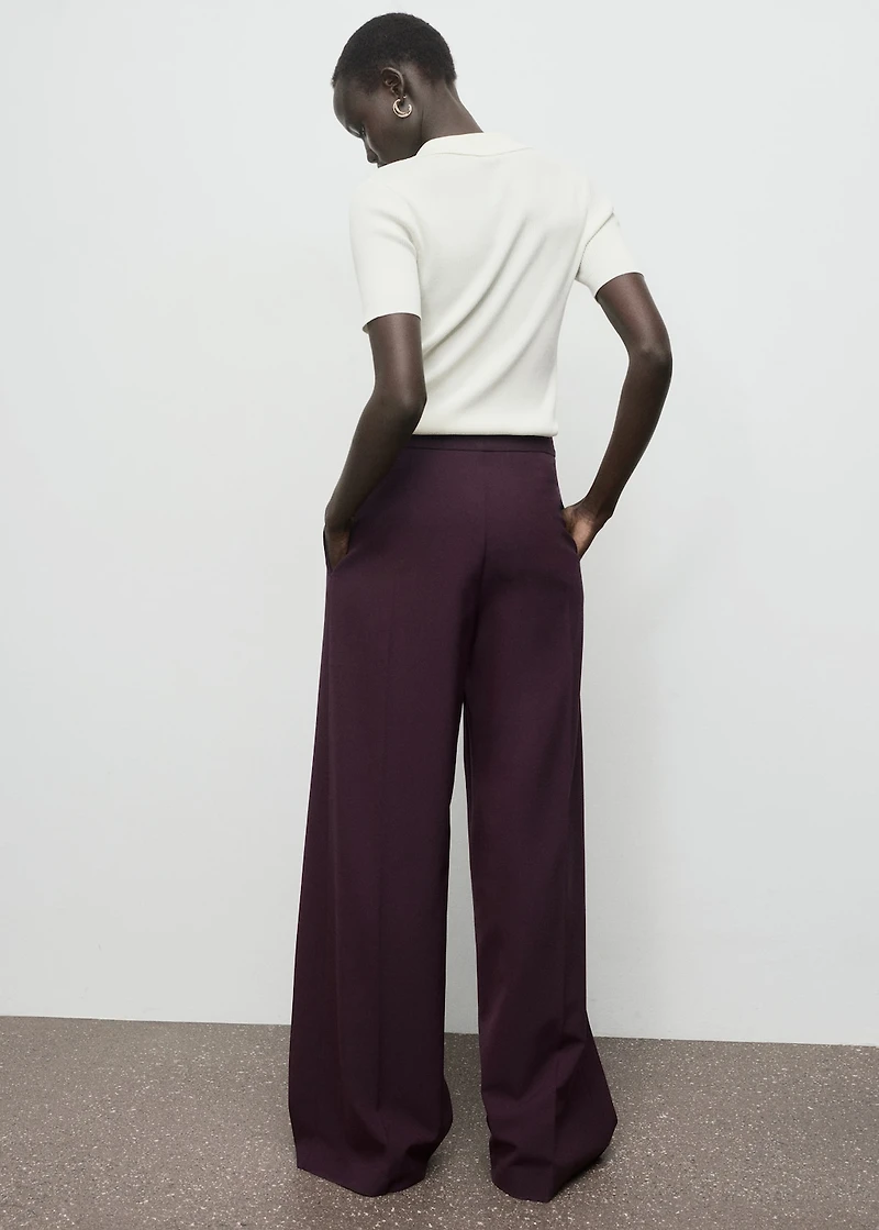 Pleated wide leg trousers