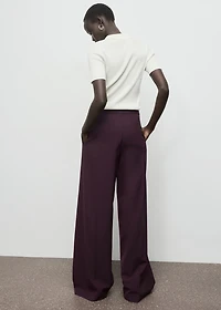 Pleated wide leg trousers