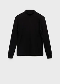 Long-sleeved t-shirt with perkins neck