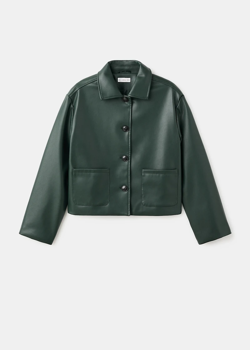 Leather-effect biker jacket