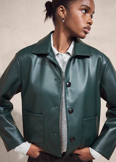 Leather-effect biker jacket