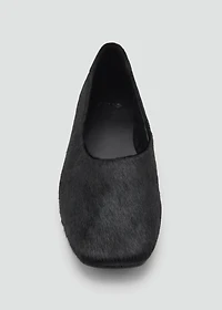 Leather shoes with fur