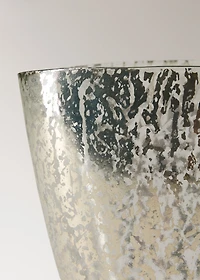 Large metallic-effect glass vase