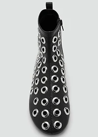 Faux-leather ankle boots with eyelets