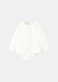 Cotton-blend bodysuit shirt