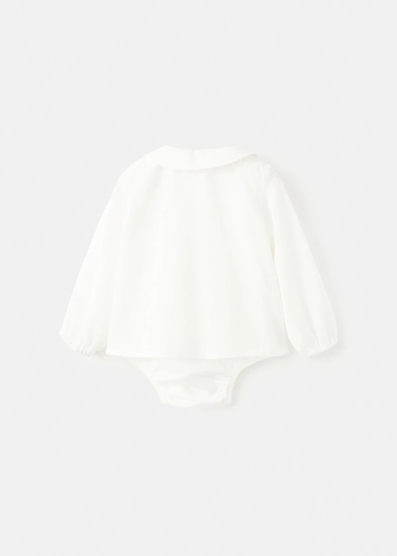 Cotton-blend bodysuit shirt