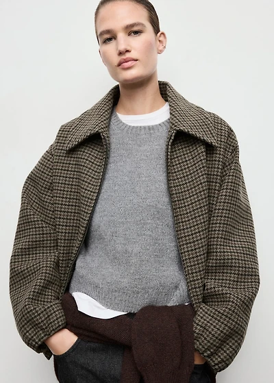 Houndstooth wool jacket