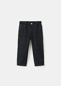 Straight jeans with rhinestone detail