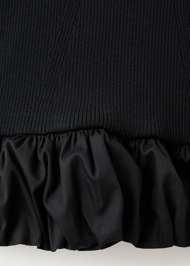 Combined top with ruffle