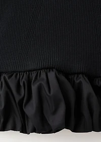 Combined top with ruffle