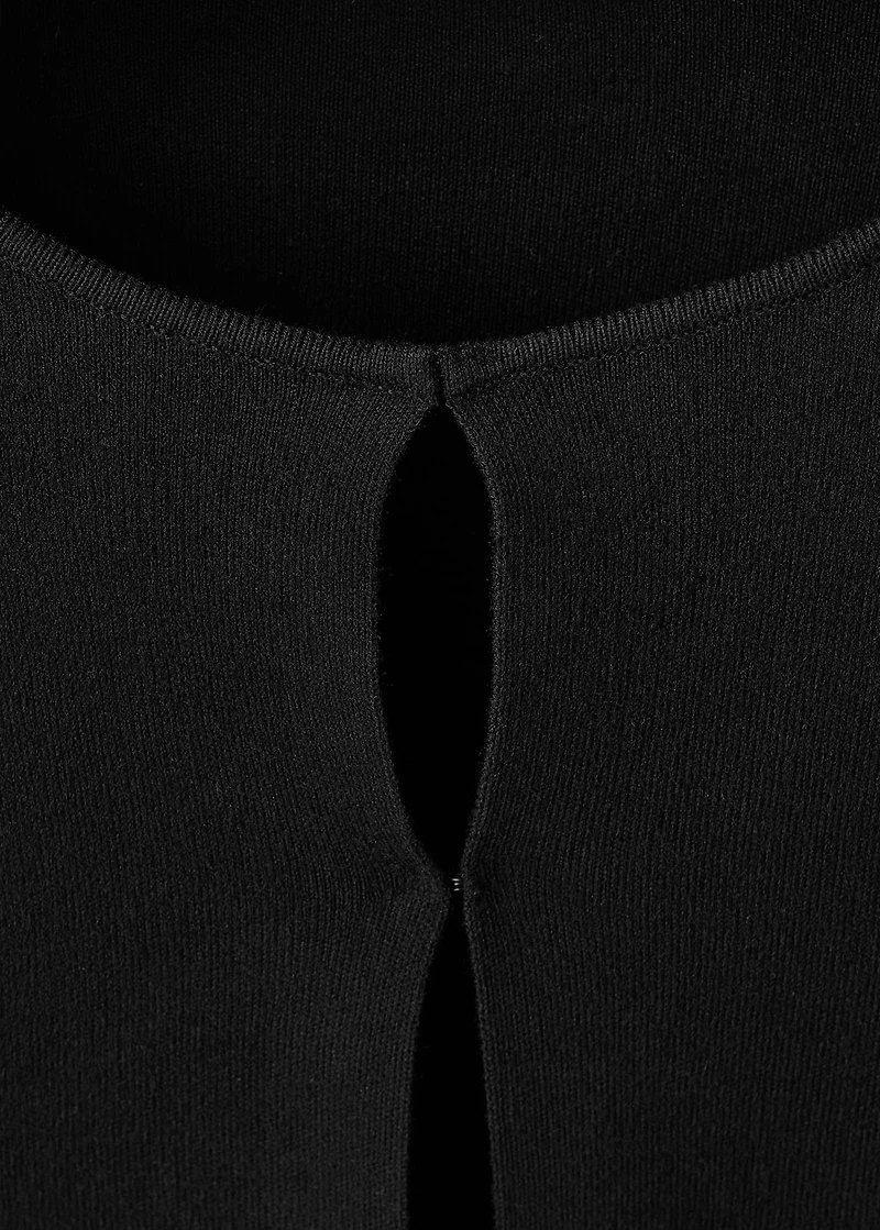 Cardigan with faux-fur cuffs