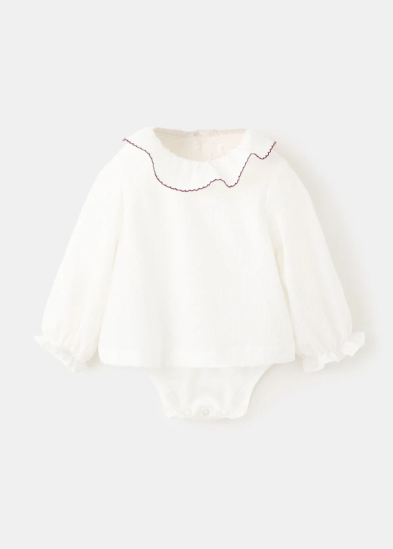 Cotton bodysuit blouse