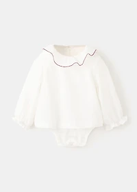 Cotton bodysuit blouse