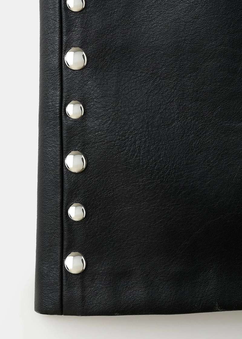 Studded faux-leather pants