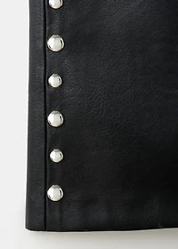 Studded faux-leather pants