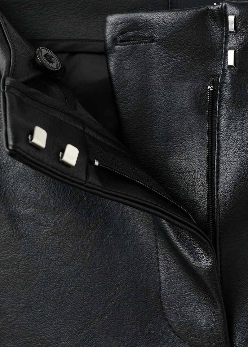 Studded faux-leather pants